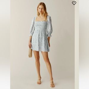 Reformation Zaria dress in light blue floral